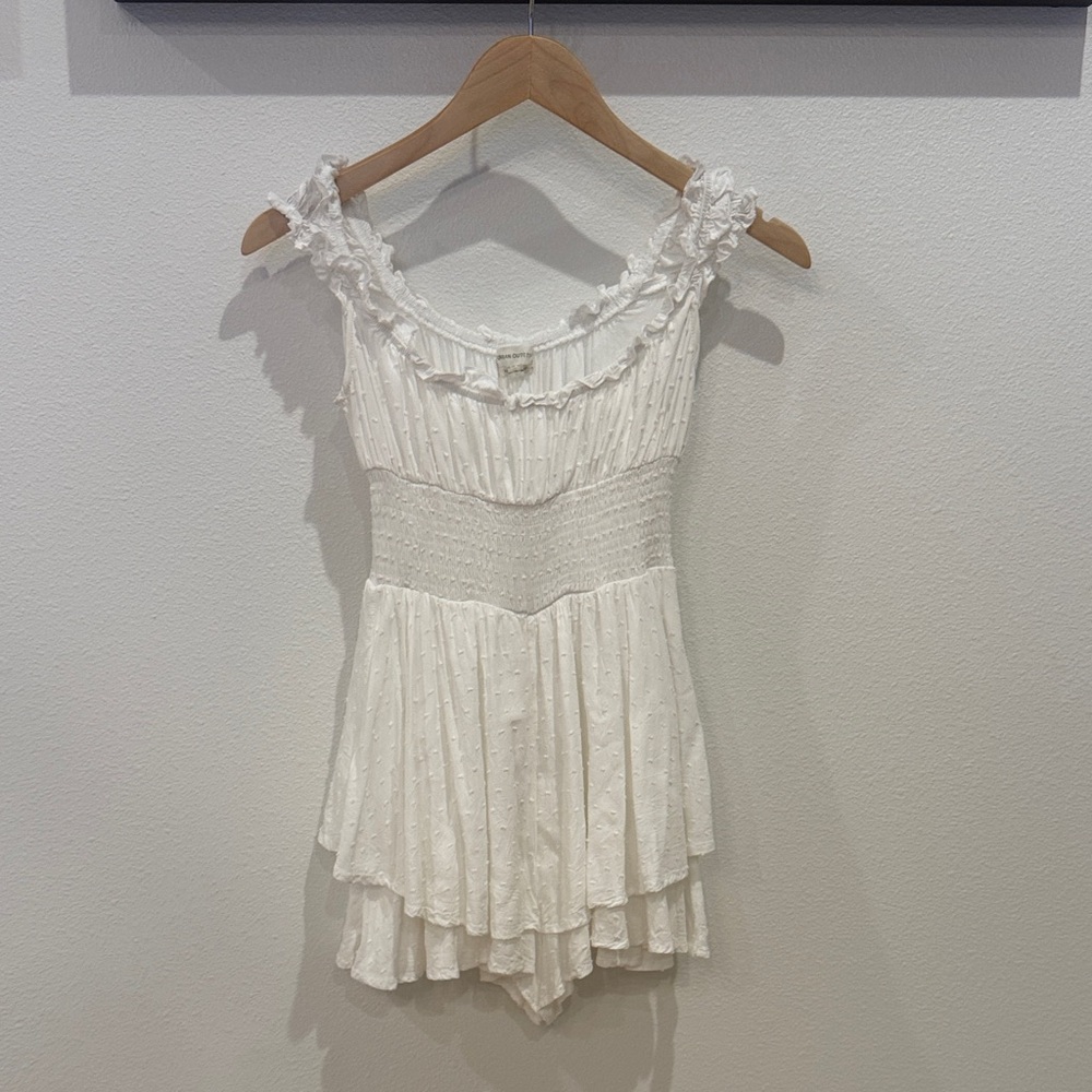 Urban Outfitters White Smocked romper